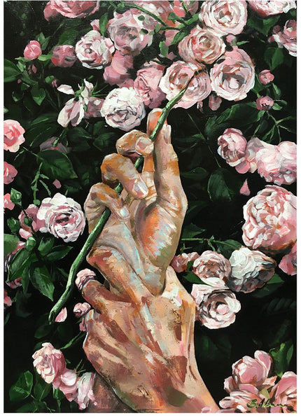 Flowers and Hands, signeret tryk, A3